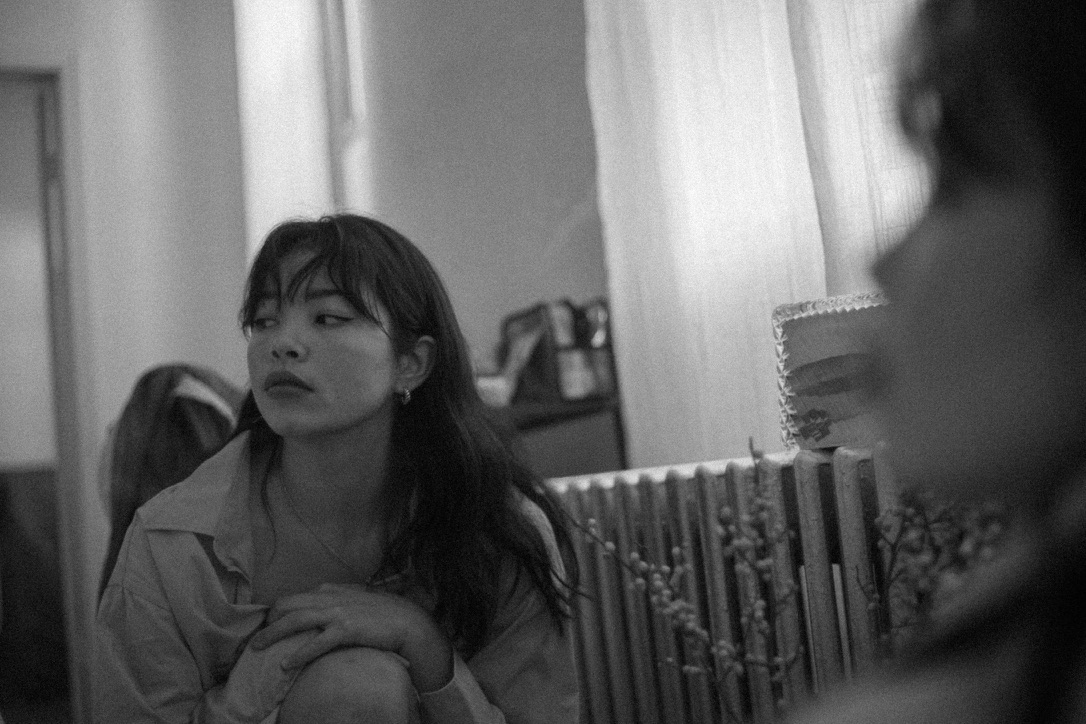 Black and white photo of me in a mirror
